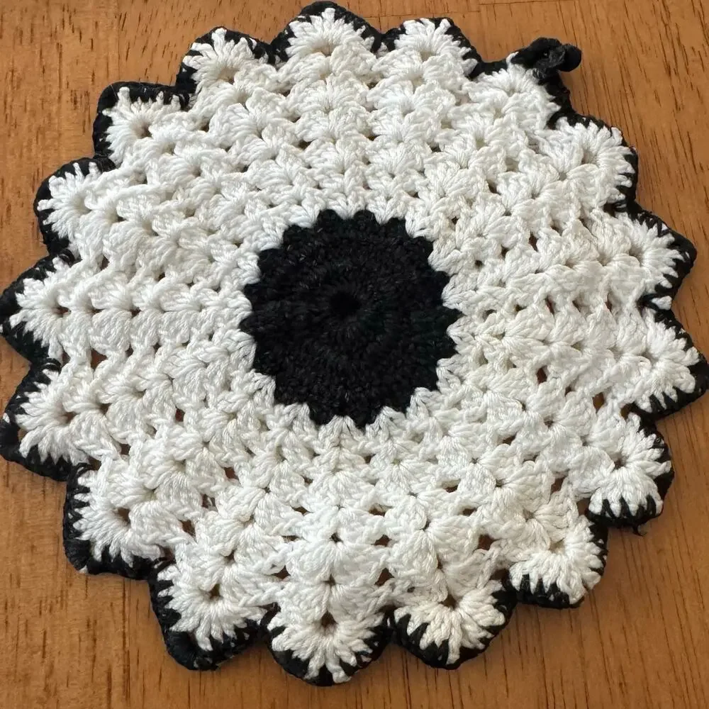 Vintage Hotpad Doily Applique House Decor Cottage Core Blue Pink Floral 5 Piece